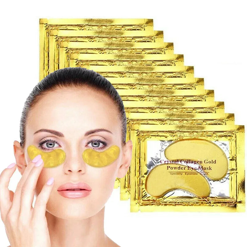 10pcs Gold Collagen Eye Mask: Anti-Aging, Puffiness-Reducing & Dark Circle Lightening Pads