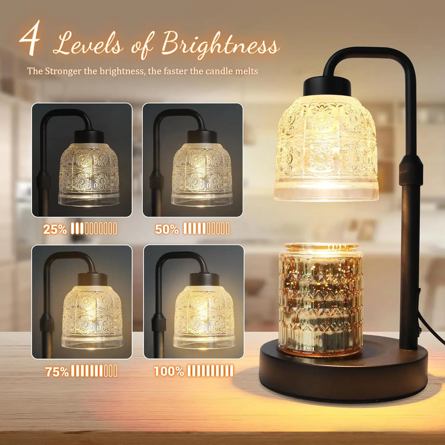 Adjustable Glass Wax Melting Lamp – Aromatherapy & Decorative Desk Lamp