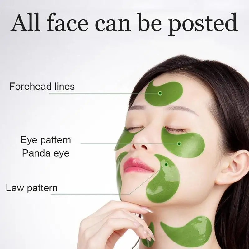 60Pcs Avocado & Collagen Eye Mask: Hydrating Anti-Wrinkle Patches for Dark Circle and Eye Bag Reduction